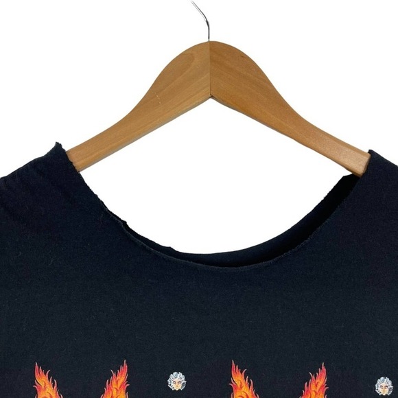 Mimi Zulu Womens Small Graphic Design Raw Hem Festival Tee T-Shirt - Picture 6 of 7